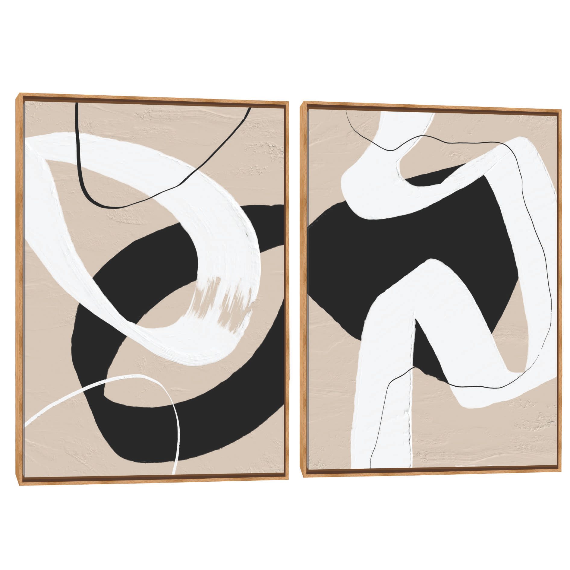 Quadro Decorativo Composição Duplo Abstrato Textura Line
