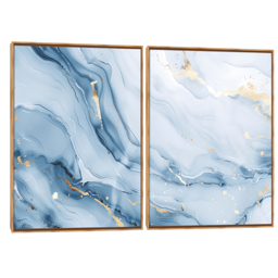 Quadro Decorativo Composição Duplo Azul Suave
