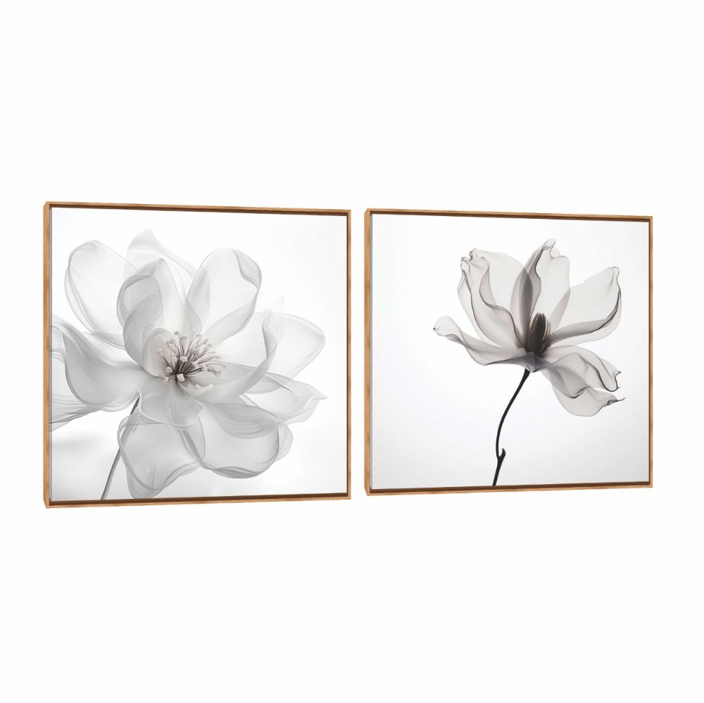 Quadro Decorativo Composição Duplo Camélia Elegance