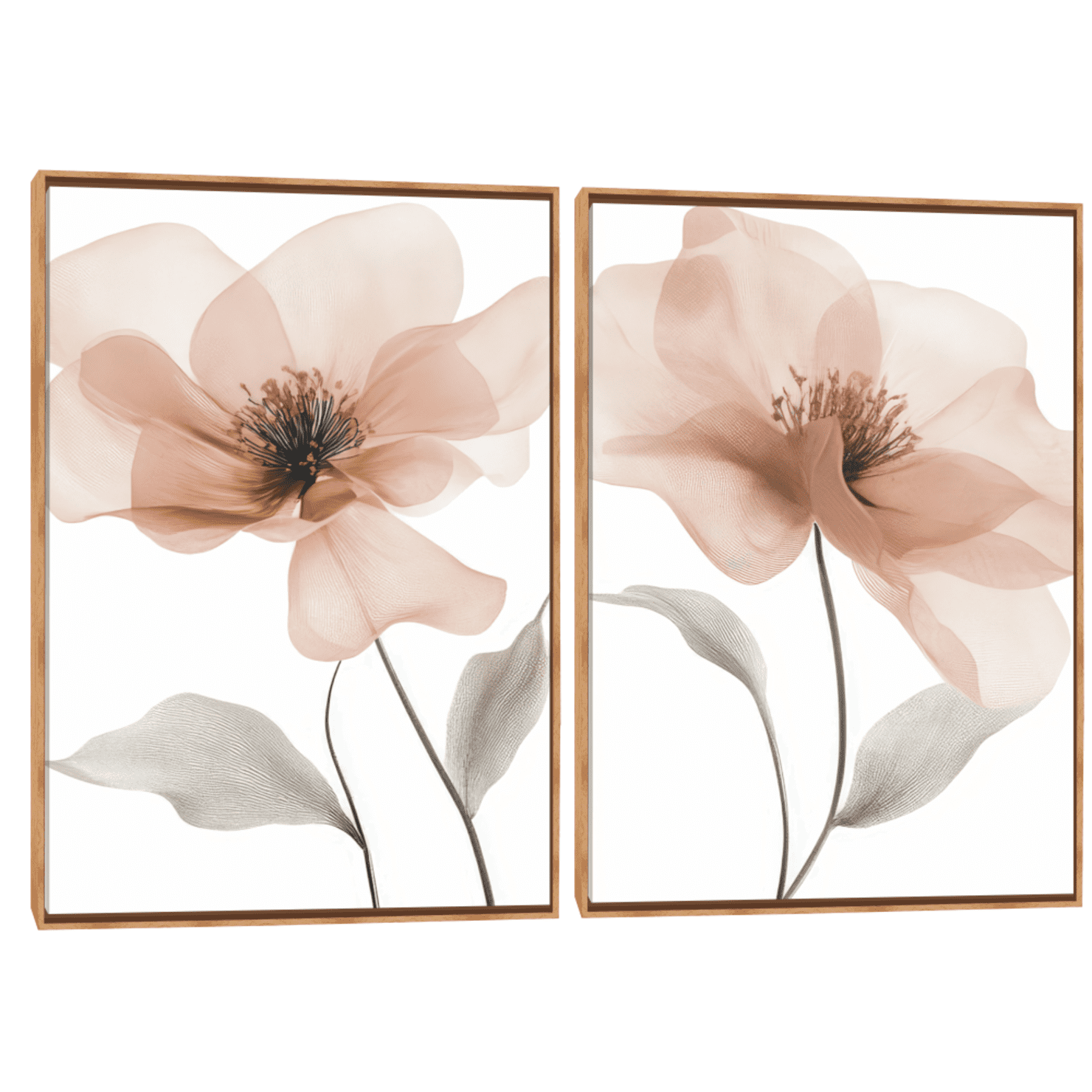 Quadro Decorativo Composição Duplo Flores Close 