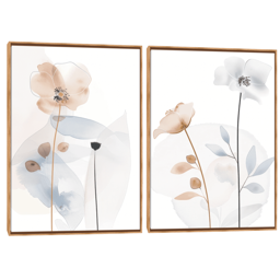 Quadro Decorativo Composição Duplo Flores Do Campo