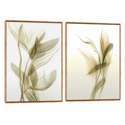 Quadro Decorativo Composição Duplo Folhas Silvestres