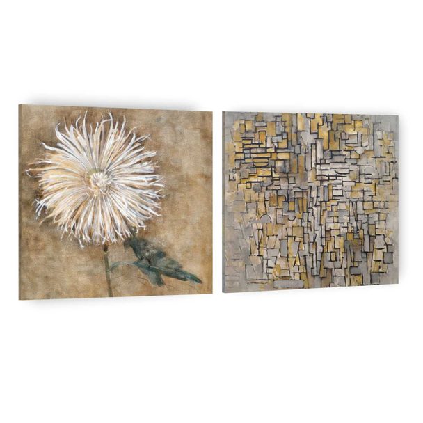 Quadro Outlet - Duplo Mondrian 60x60cm Borda Infinita - 30% Off