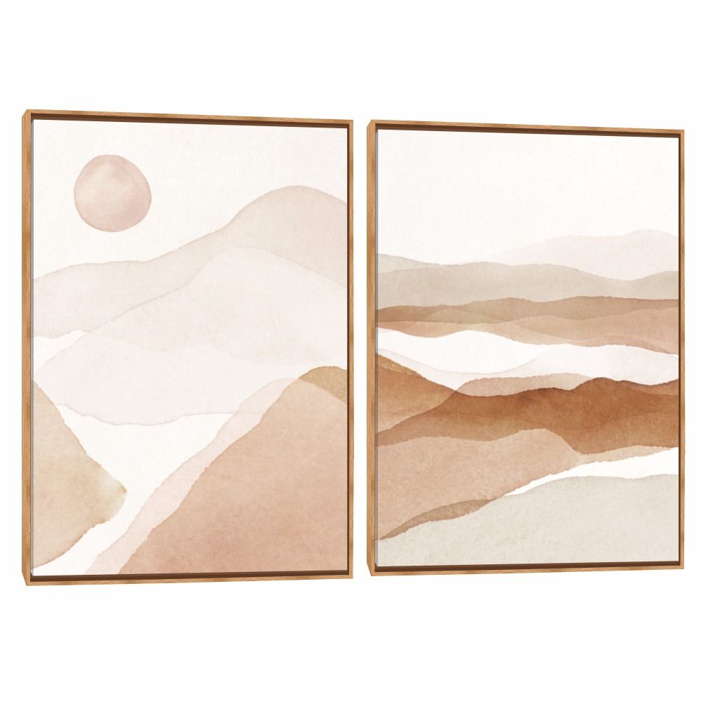 Quadro Decorativo Composição Duplo Onda Terra