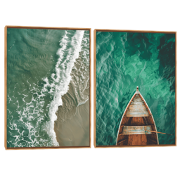 Quadro Decorativo Composição Duplo Verde Mar