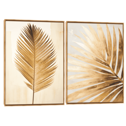 Quadro Decorativo Composição Duplo Palmeira Palha