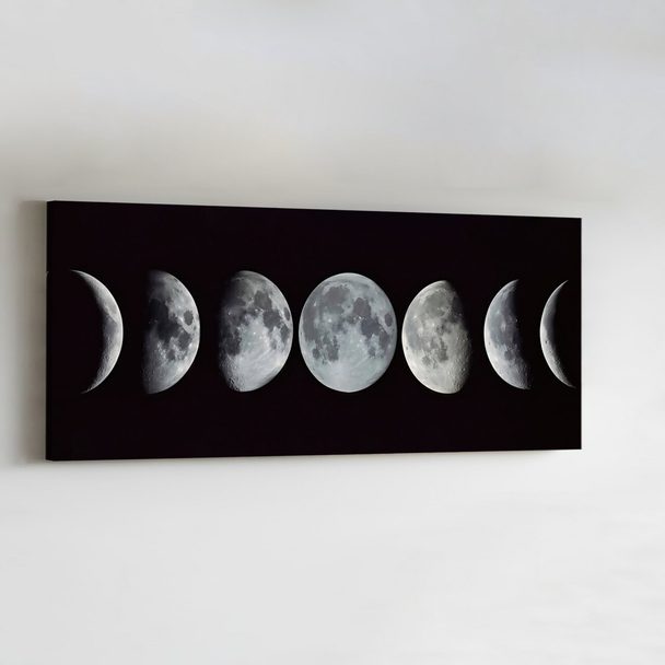 Quadro Outlet - Fases da Lua 120x50cm Borda Infinita - 30% Off