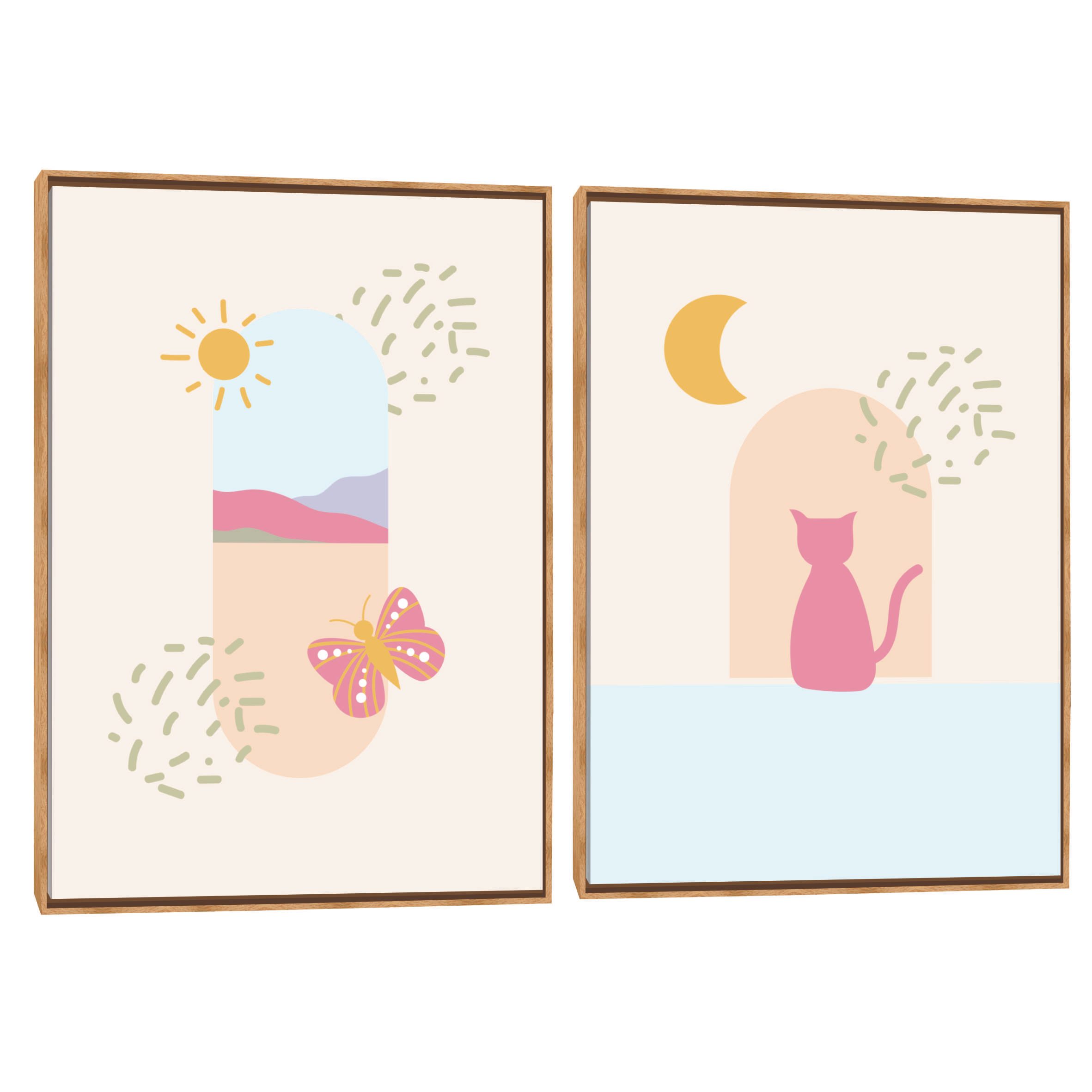 Quadro Decorativo Composição Duplo Gatinho