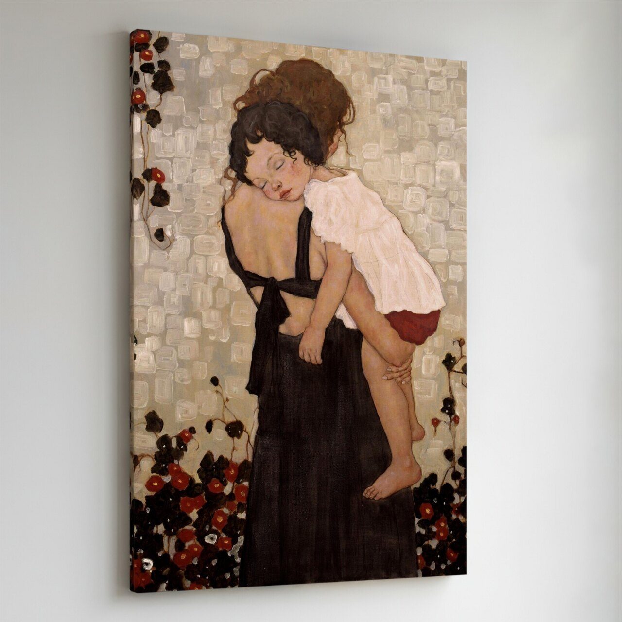 Quadro Outlet - Klimt Mae e Filho 75x50cm Borda Infinita - 30% Off