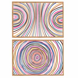 Quadro Decorativo Composição Duplo Linhas Coloridas