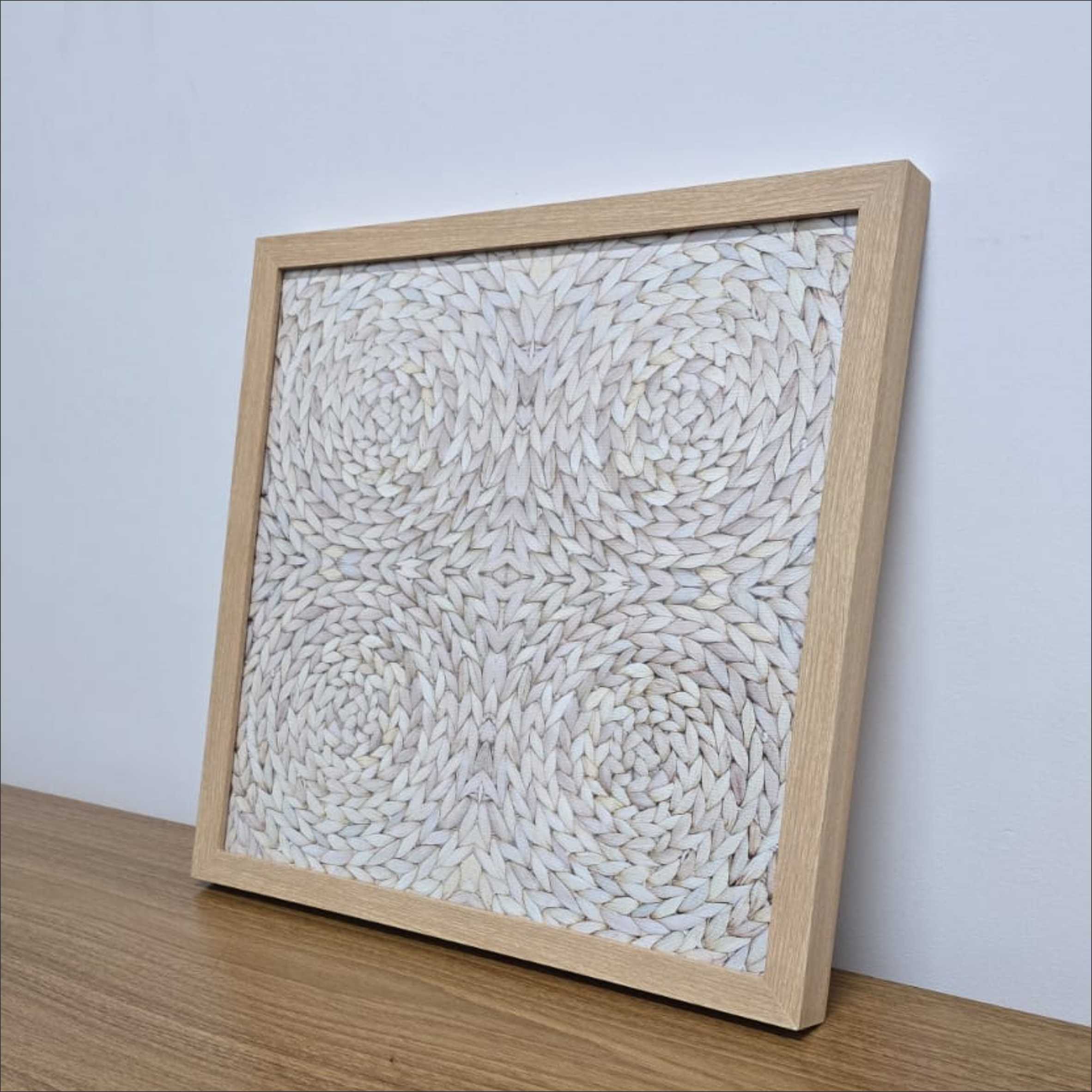 Quadro Outlet - Palha Brasil III 40x40cm Madeira Clara - Com Vidro Acrílico - 30% Off