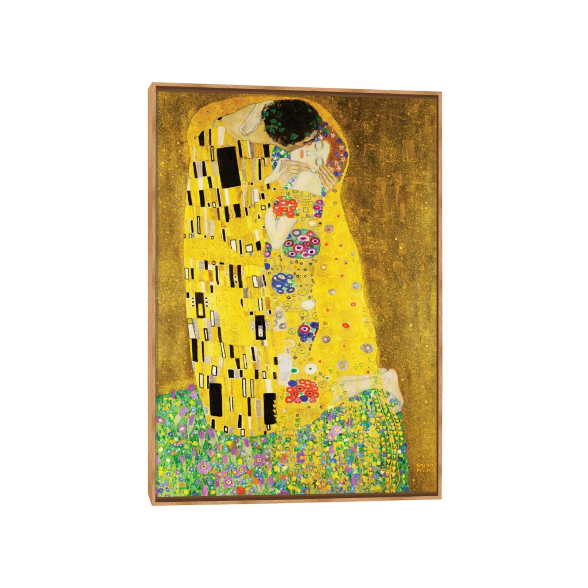 Quadro Outlet - Klimt O Beijo - 75x50cm Madeira Natural - 30% Off