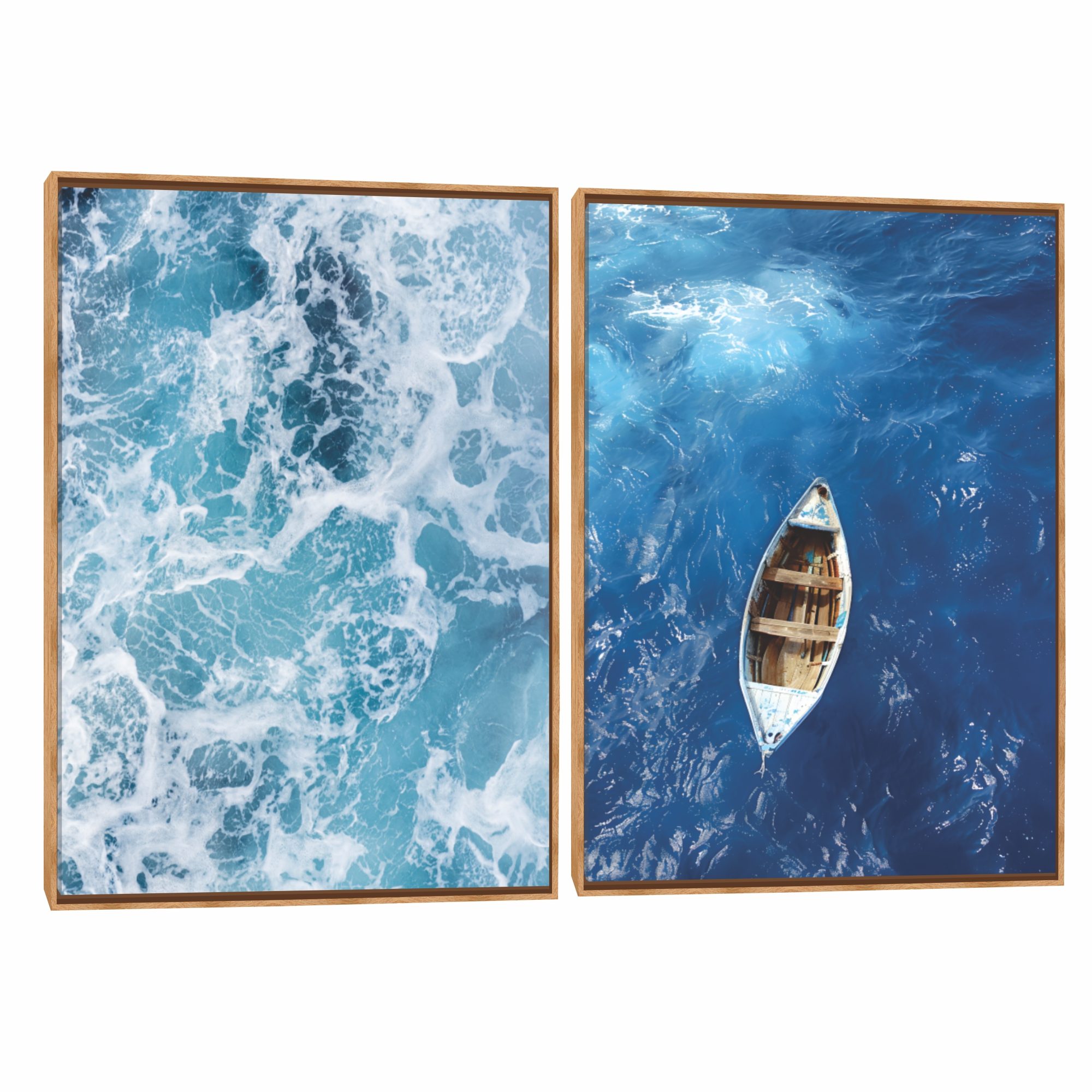 Quadro Decorativo Composição Duplo Barco No Oceano