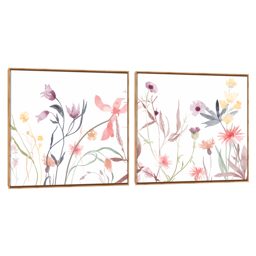 Quadro Decorativo Composição Duplo Flores Aqua