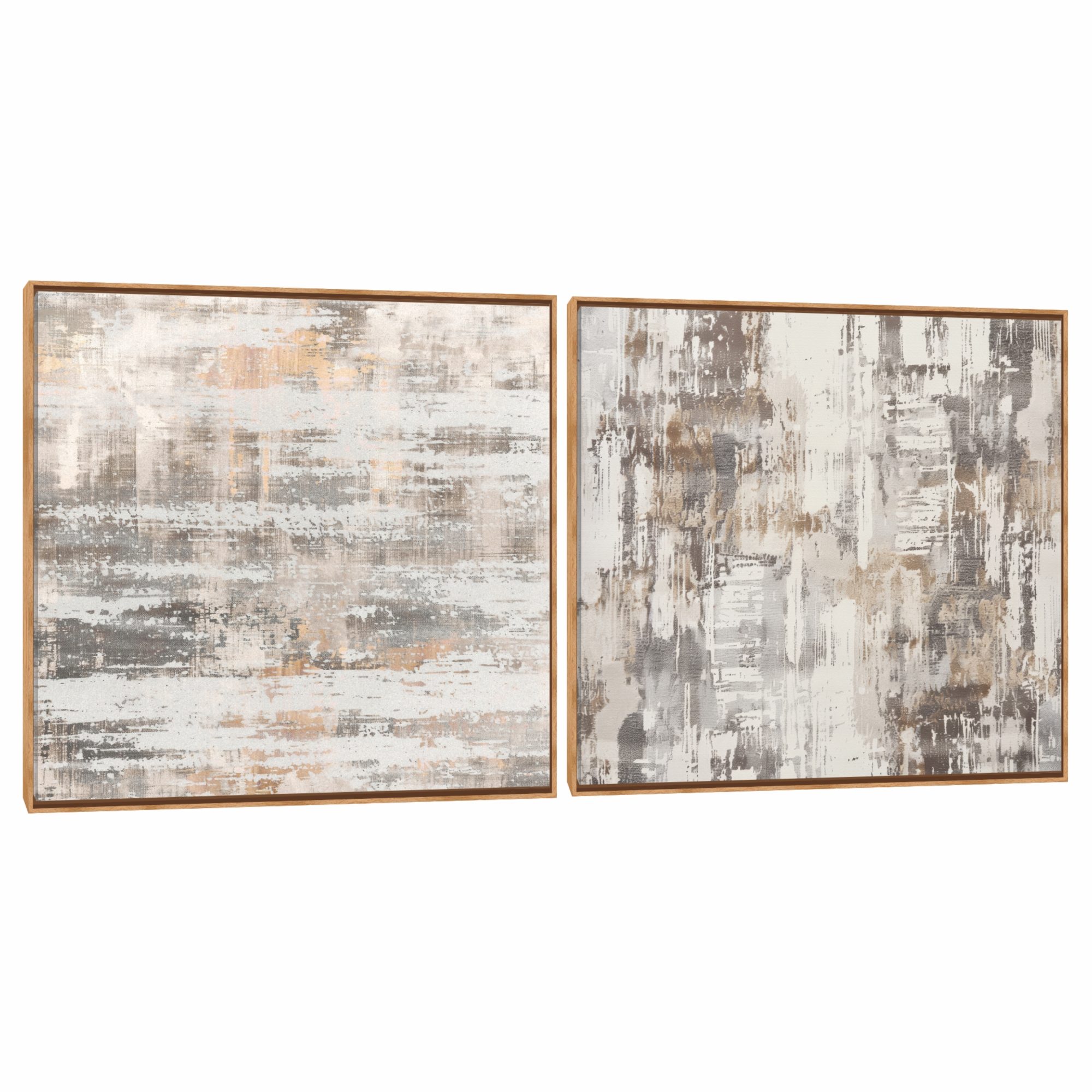 Quadro Decorativo Composição Duplo TX Abstrato Antigo