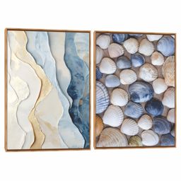Quadro Decorativo Composição Duplo Conchas Azuis