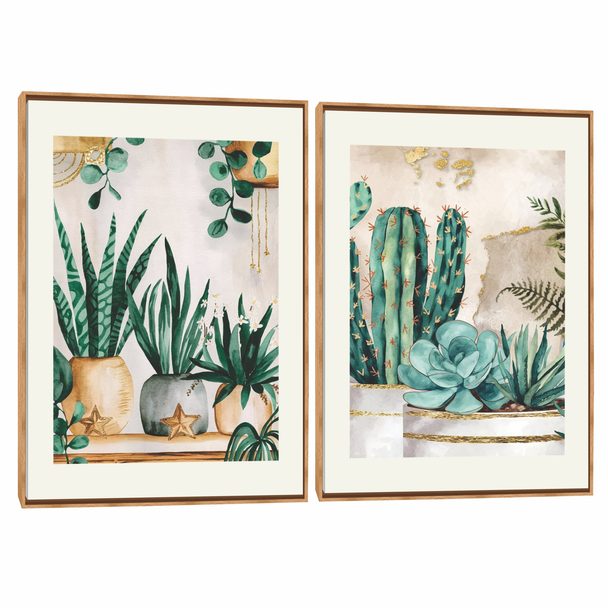 Quadro Decorativo Composição Duplo Cactus