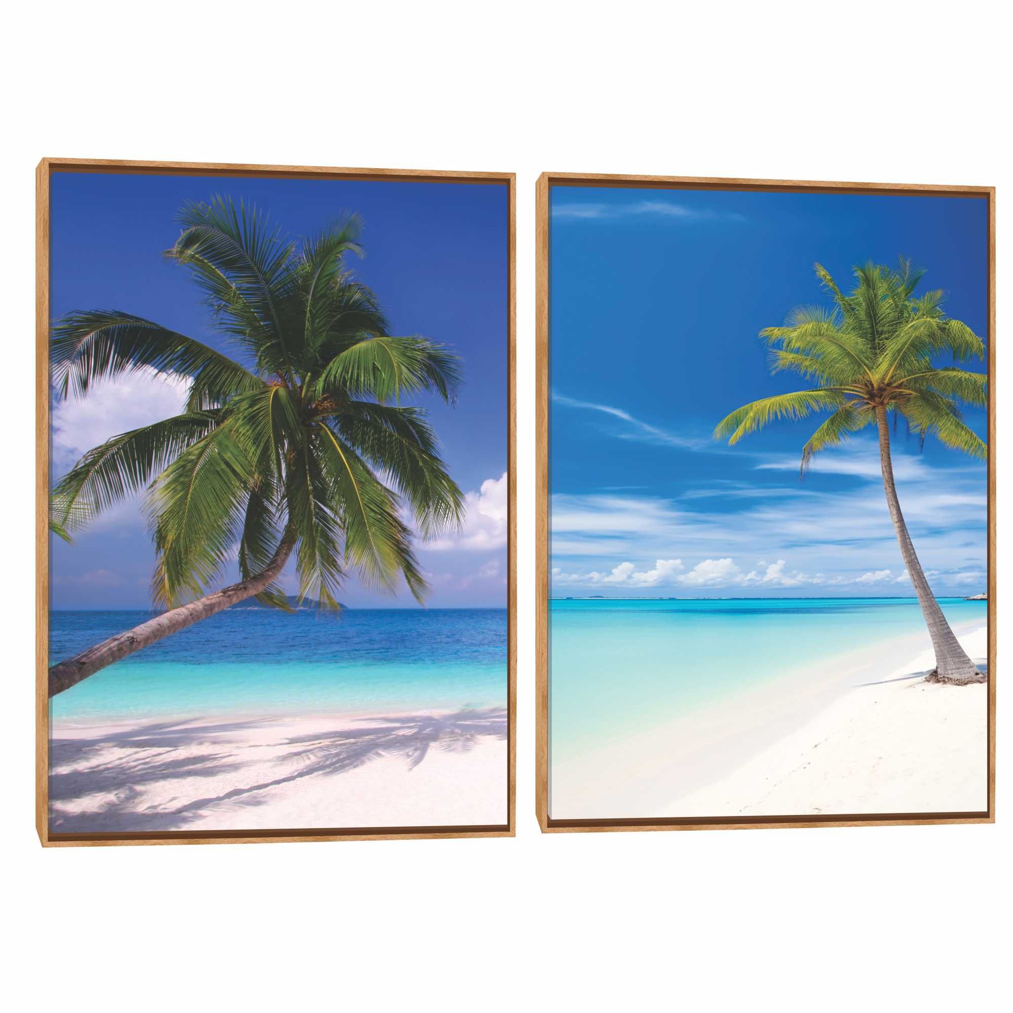 Quadro Decorativo Composição Duplo Coqueiros