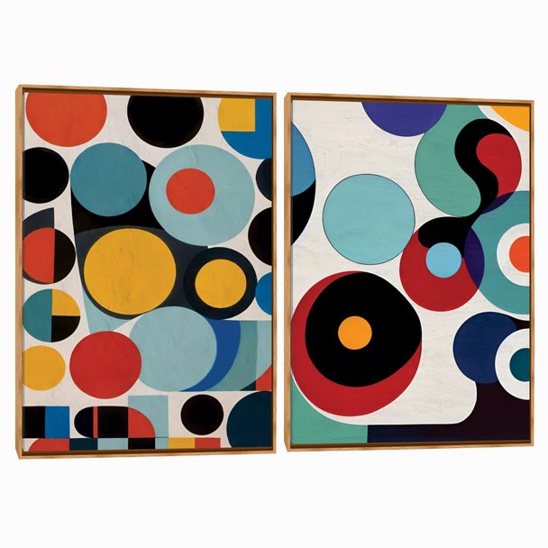 Quadro Decorativo Composição Duplo Circulos