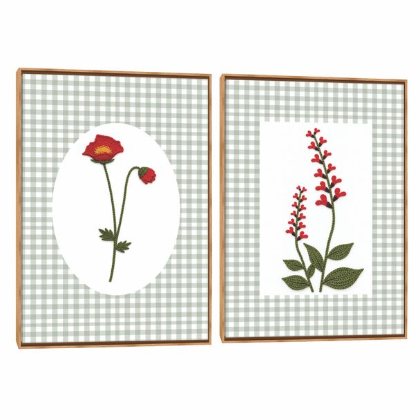 Quadro Decorativo Composição Duplo Estilo Crochê I