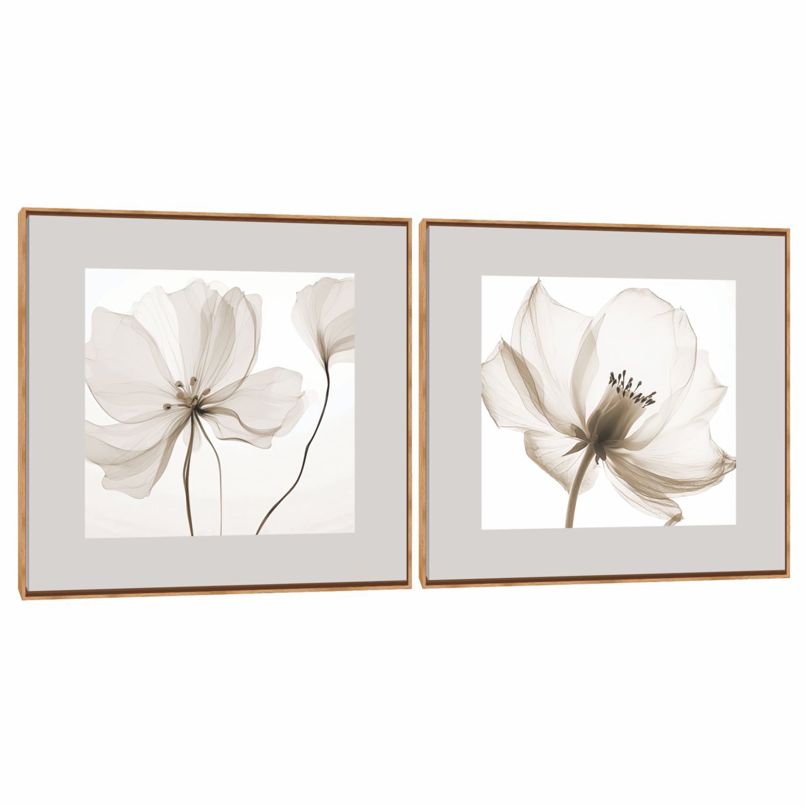 Quadro Decorativo Composição Duplo Flor Cristal 