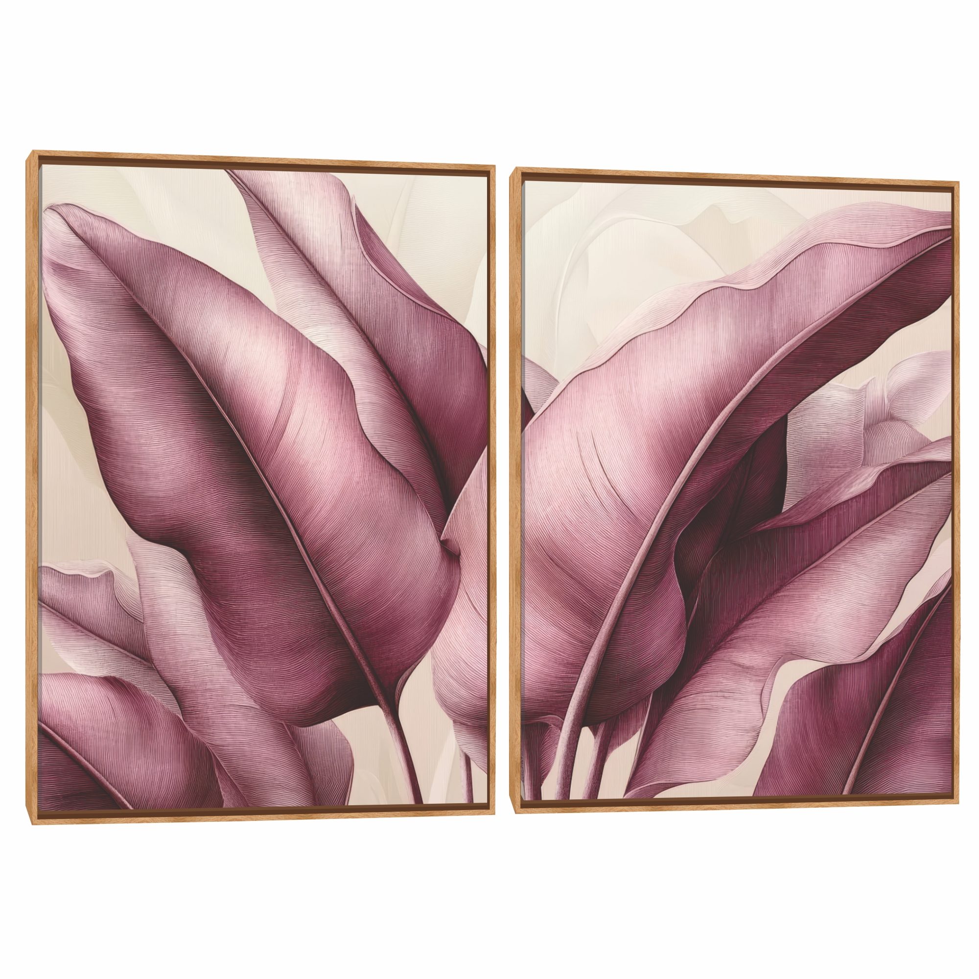 Quadro Decorativo Composição Duplo Folhas de Beringela 