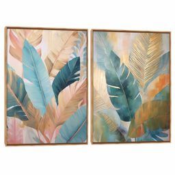 Quadro Decorativo Composição Duplo Folhagem Mambo