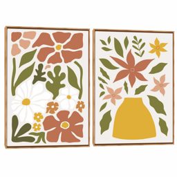 Quadro Decorativo Composição Duplo Flores Coloridas II