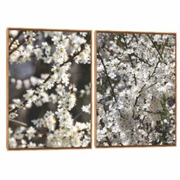Quadro Decorativo Composição Duplo Florzinhas Brancas
