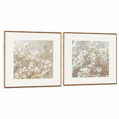 Quadro Decorativo Composição Duplo Floral Delicado