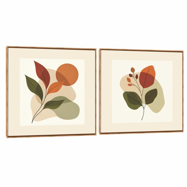 Quadro Decorativo Composição Duplo Orgânico Suave