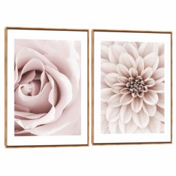 Quadro Decorativo Composição Duplo Rosa Suave