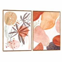 Quadro Decorativo Composição Duplo Terra Coral