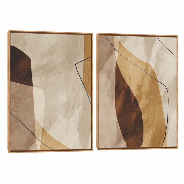Quadro Decorativo Composição Duplo TX Castanho
