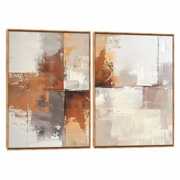Quadro Decorativo composição Duplo Textura Terra Coral