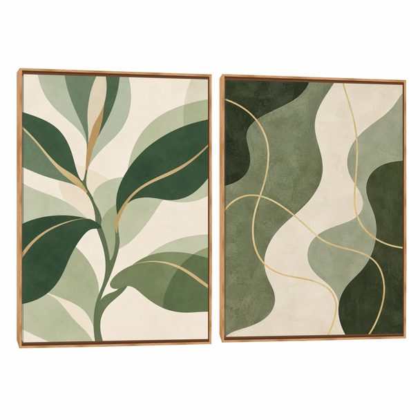 Quadro Decorativo Composição Duplo Verde Musgo