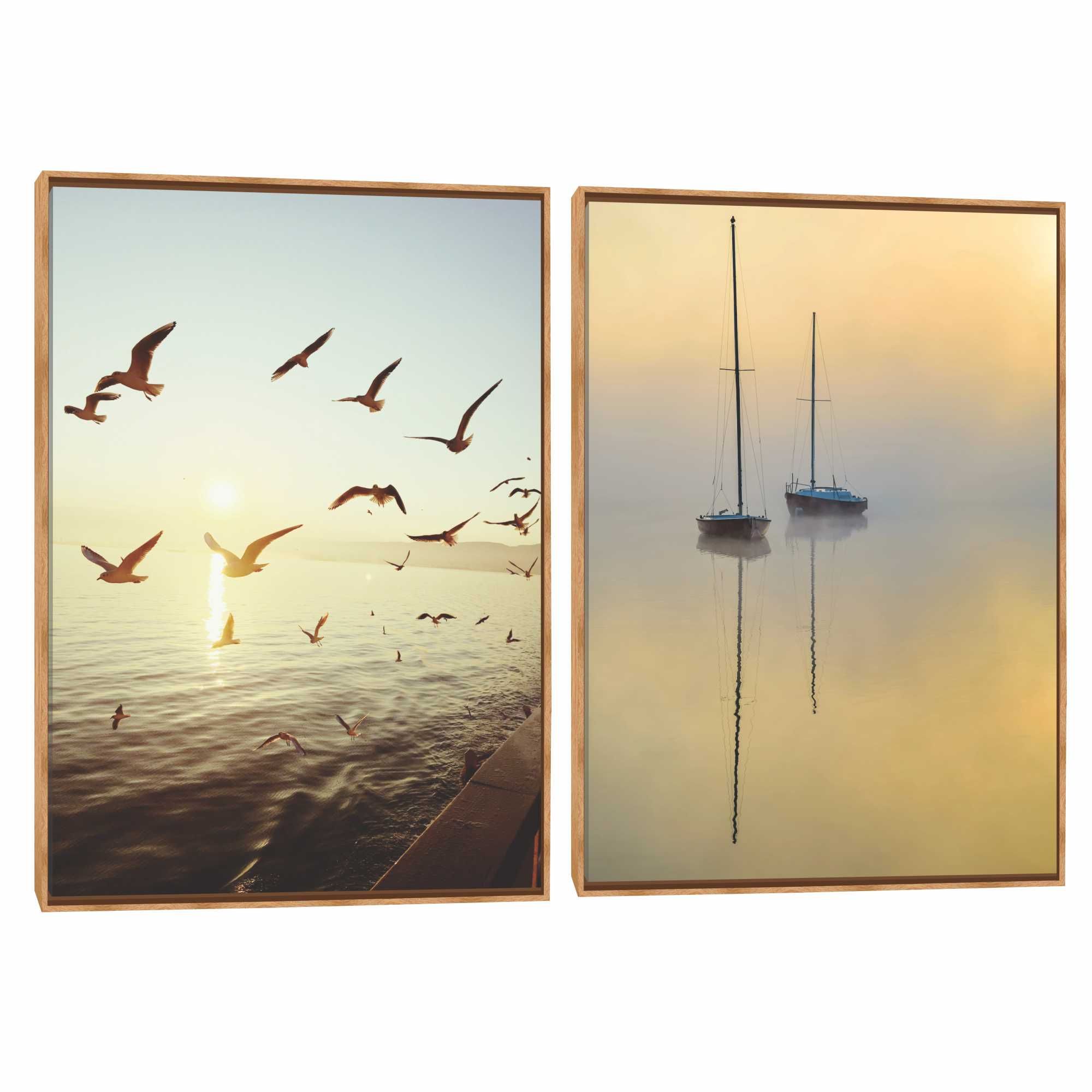 Quadro Decorativo Composição Duplo Voo da Tarde