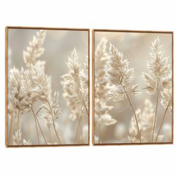 Quadro Decorativo Composição Duplo Folhas do Campo