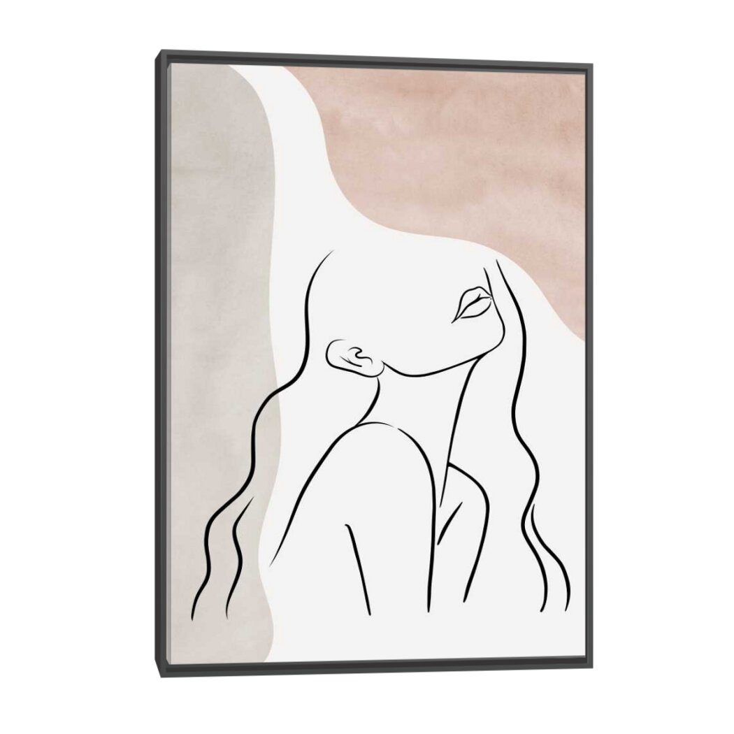 Quadro Outlet - Mulher Line 60x40cm Moldura Preta 30% Off