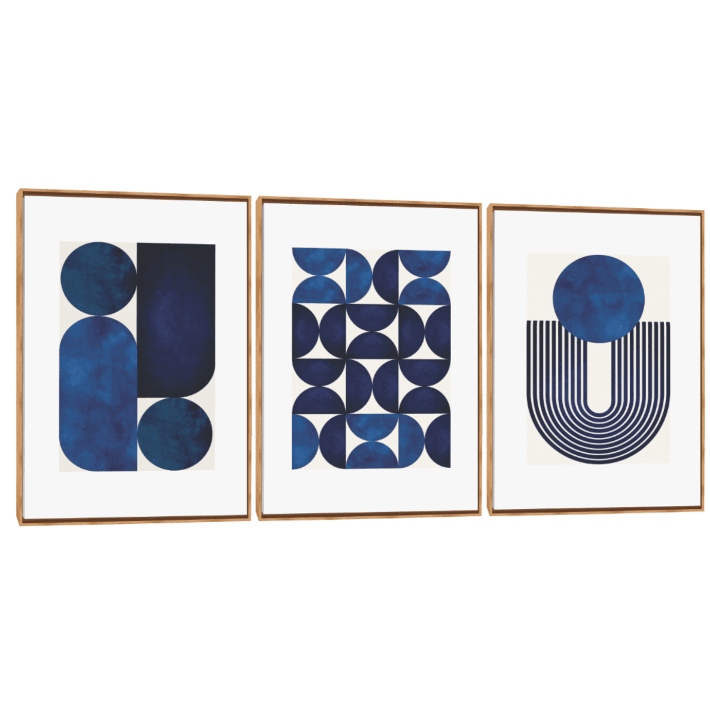 Quadro Decorativo Composição Trio Abstrato Geométrico Clássico