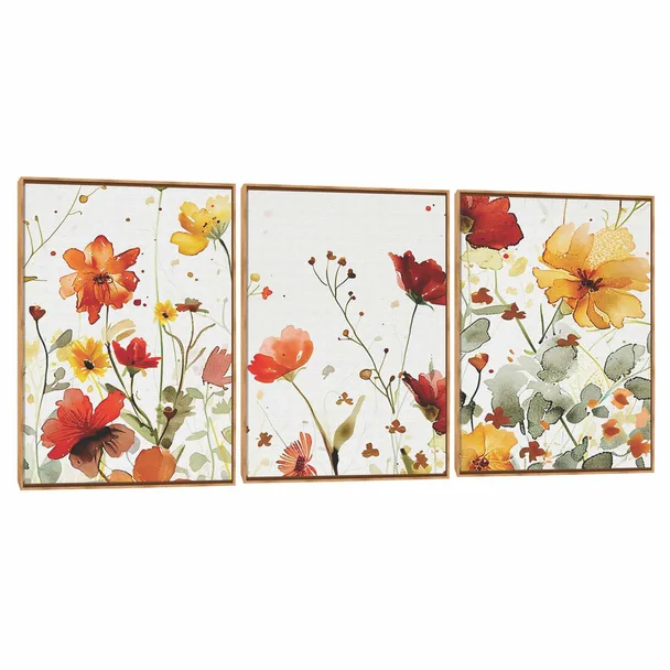 Quadro Decorativo Composição Trio Florido