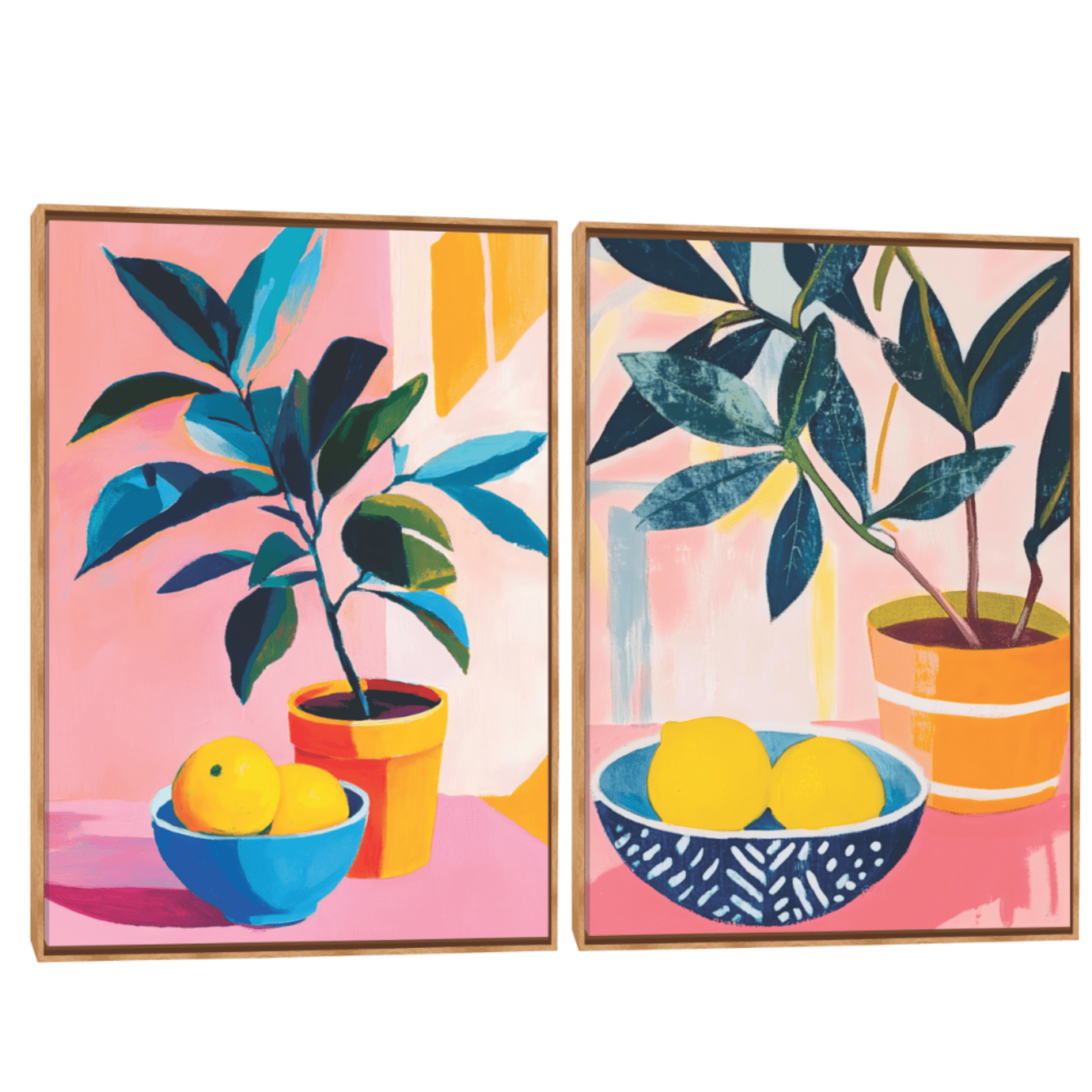 Quadro Decorativo Composição Duplo Tigela e Fruta