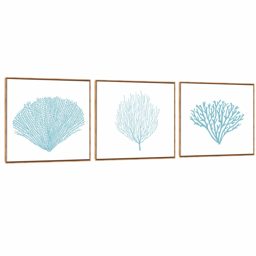 Quadro Decorativo Composição Trio Algas Az