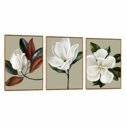 Quadro Decorativo Composição Trio Camélia