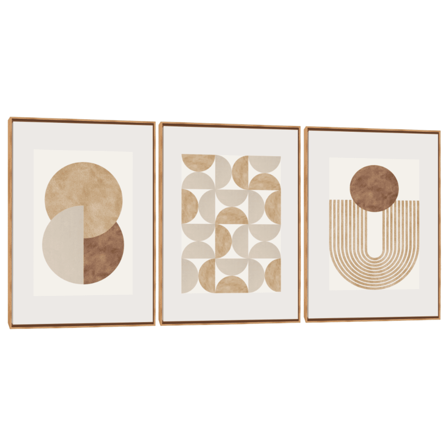 Quadro Decorativo Composição Trio Abstrato Clássico 