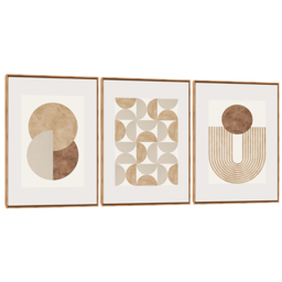 Quadro Decorativo Composição Trio Abstrato Clássico
