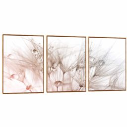Quadro Decorativo Composição Trio Dente de Leão Suave