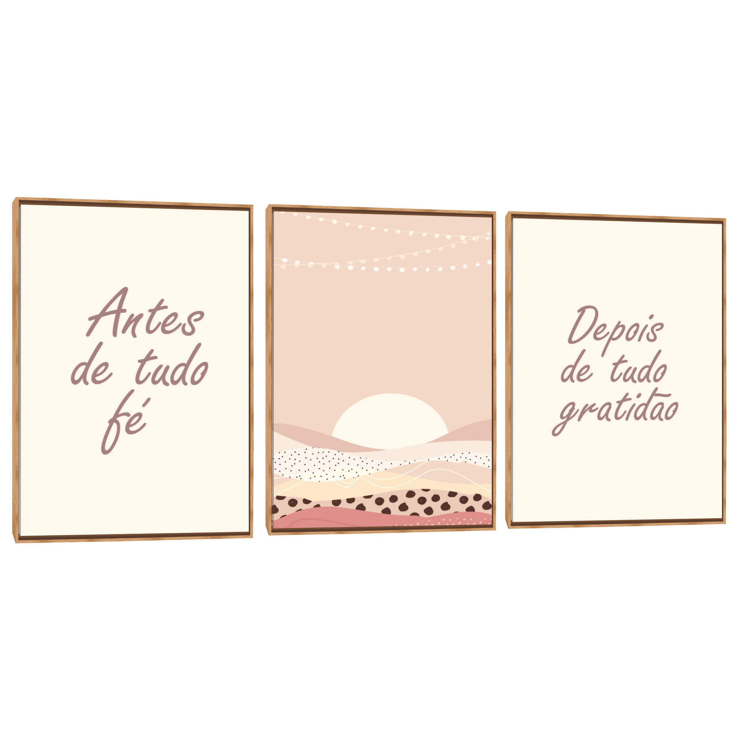 Quadro Decorativo Composição Trio Fé 