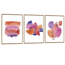 Quadro Decorativo Composição Trio Flor Pink