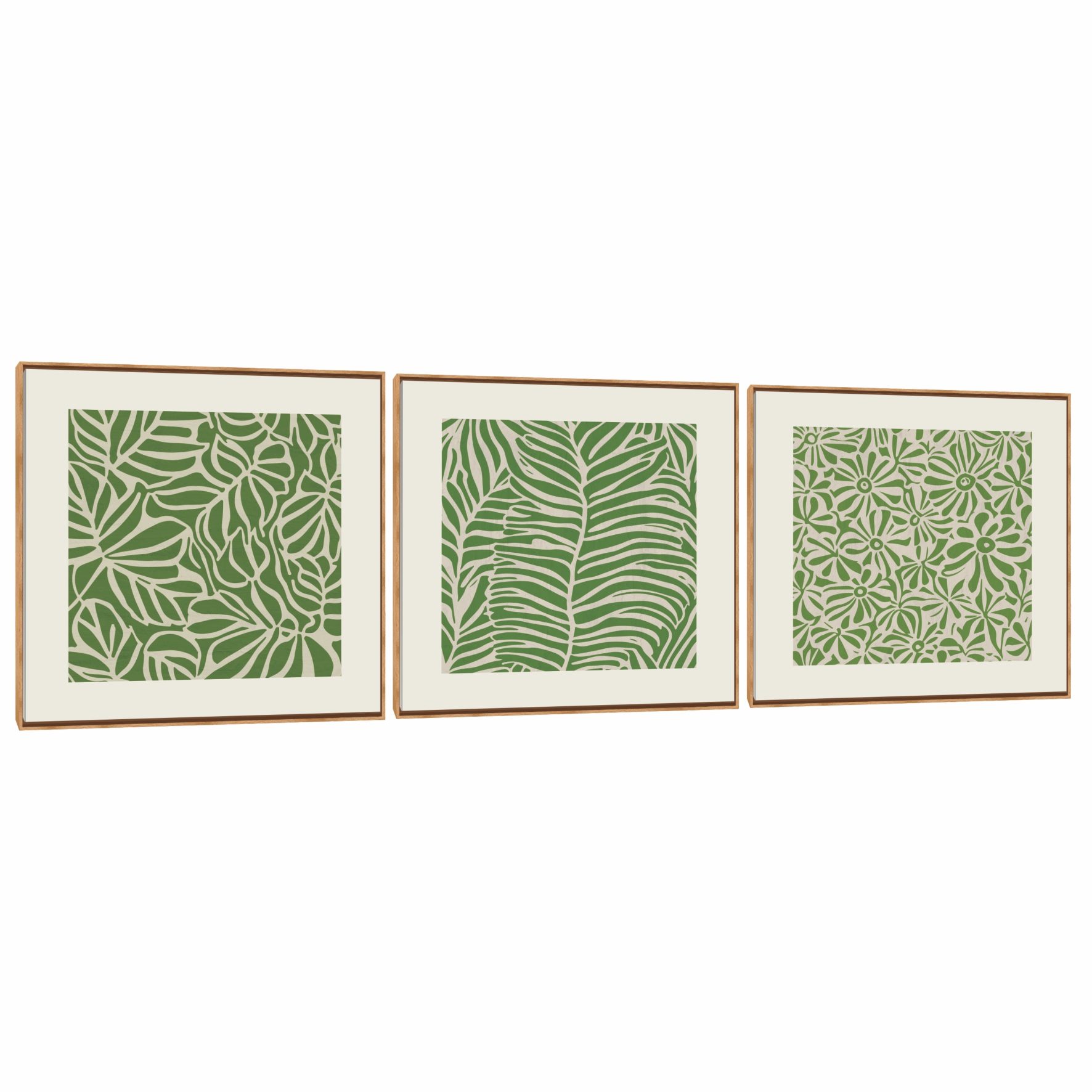Quadro Decorativo Composição Trio Folhas ABS